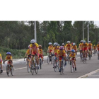 La Lastra se ha convertido en el escenario de entrenamiento de los integrantes del Club Ciclista León.