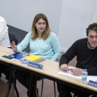 Los coordinadores del PDECat, Marta Pascal y David Bonvehí, junto a Ferran Bel .