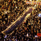 Manifestación masiva en Bogotá en favor de la paz.