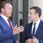 Macron y Schwarzenegger juntos en el Elíseo.