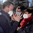 Tudanca, ayer, junto a la portavoz del Gobierno, Isabel Rodríguez, en Valladolid. EFE