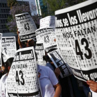 Manifestación para reclamar justicia por la muerte de los 43 estudiantes de Iguala, el pasado jueves en México.