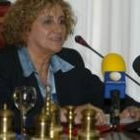 La narradora de Veguellina de Órbigo Elena Santiago, durante la Feria del Libro leonesa de este año
