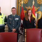 Barcones junto a Sánchez y responsables de Tráfico en León. ICAL