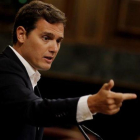 El líder de Ciudadanos, Albert Rivera, este miércoles en el pleno del Congreso.