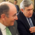 Galán y el ex primer ministro británico Gordon Brown. MARISCAL