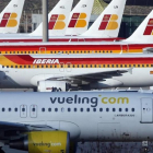 Avión de Vueling en el aeropuerto de Madrid.