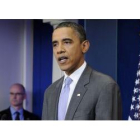 Obama habla de la deuda, ayer.