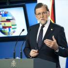 El presidente Mariano Rajoy, ayer, en Bruselas.