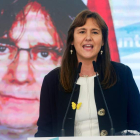 Imagen televisada de Puigdemont durante la campaña catalana. QUIQUE GARCÍA