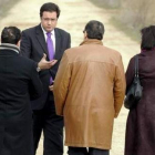 Óscar López, en un momento de su visita a Cigales.