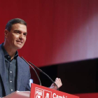 El presidente del Gobierno, Pedro Sánchez, ayer en un mitin electoral en Zamora. MARIAN A. MONTESINOS