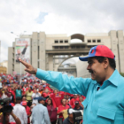 Nicolás Maduro, durante el mitin ante miles de seguidores, el sábado en Caracas.