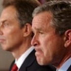 Bush y Blair durante su encuentro en la Casa Blanca en la noche del viernes