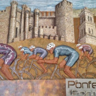 Mural sobre el Mundial de Ciclismo de Ponferrada.