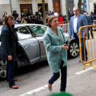 La presidenta del Parlament de Cataluña , Carme Forcadell, a su llegada a la sede del Tribunal Supremo.