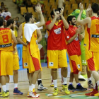 Los jugadores de España tras imponerse por 60-39 a la República Checa.