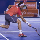 El tenista David Ferrer en el partido contra Ryan Harrison en el Abierto Mexicano de Tenis.