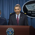 El presidente de EE.UU., Barack Obama, junto al secretario de Defensa, Leon Panetta.