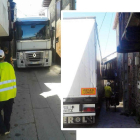 Un camión extranjero quedó  atrancado días atrás en El Acebo, para disgusto de vecinos e incomodidad de los peregrinos. DL