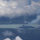 Fotografía aérea del volcán Manaro en la isla de Ambae