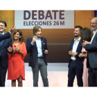 Los cuatro candidatos a la Junta: Alfonso Fernández Mañueco, del PP, Luis Tudanca, del PSOE, Francisco Igea, de Cs y Pablo Casado, de Podemos-Equo. R. GARCÍA