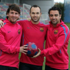 Messi, Iniesta y Xavi.