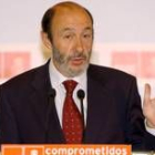 Alfredo Pérez Rubalcaba, durante su intervención celebrada  ayer en Madrid