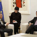 Mariano Rajoy, presidente del Gobierno, durante la reunion mantenida con Bill Gates, fundador de Microsoft en el Palacio de la Moncloa.