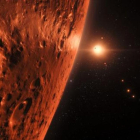 Ilustración de la superficie de uno de los planetas del sistema TRAPPIST.