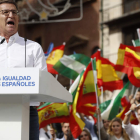 Alberto Núñez Feijóo durante el acto de los populares organizado en Málaga. JORGE ZAPATA