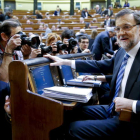 Mariano Rajoy planteó en clave económica su discurso matinal con el que se abrió el debate.