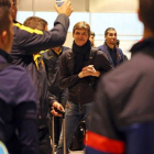 Tito Vilanova, en el aeropuerto del Prat, este lunes.