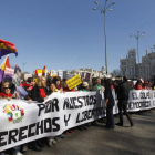Un momento de la manifestación organizada por la Coordinadora 25S ayer en Madrid.