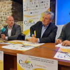 Carlos Cortina, Pablo Linares, Raúl Valcarce y Luis Alberto Arias, este jueves en la sede de Alimentos del Bierzo. DL