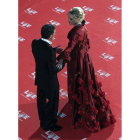 Antonio Banderas y Melanie Griffith, que lució un espectacular abrigo a juego con el vestido.