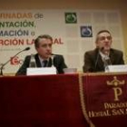 Mariano Gredilla y Agustín Prieto, durante la clausura de las jornadas de inserción laboral