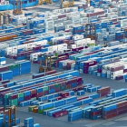 Muelle del puerto de Barcelona, cuya buena marcha en el 2012 ha paliado el déficit comercial.