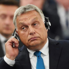 El primer ministro, Vicktor Orban, en el Parlamento Europeo este martes.