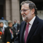 El presidente del Gobierno en funciones, Mariano Rajoy, a su llegada a la cumbre de líderes de la Unión Europea. JULIEN WARNAND