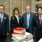 Javier Chamorro, Gema Cabezas, Joseba Zubía (del PNV) y Abel Pardo, ayer, en el Senado