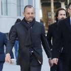 Rosell y Bartomeu, en una visita a la Audiencia Nacional para declarar por el caso Neymar.
