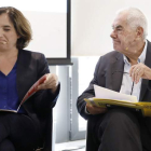 Ada Colau y Maragall durante uno de los debates electorales. ANDREU DALMAU