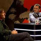 Captura de pantalla de la entrevista de Monedero a Albert Pla en el programa En la frontera.
