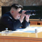El líder norcoreano Kim Jong-un el pasado mes de julio durante el lanzamiento de un misil intercontinental.