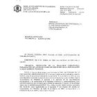 Portada del decreto de la alcaldía ordenando la paralización