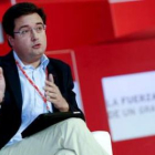 Óscar López, en una comparencia en un acto orgánico de los socialistas.