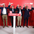 Barcones, Diez, Planas, Cendón, Lozano y Sánchez, ayer en el hotel Conde Luna. RAMIRO