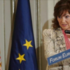 La vicepresidenta del Gobierno, Carmen Calvo, este miércoles.