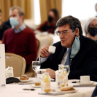 El ministro José Luis Escrivá, en un desayuno-coloquio con empresarios. JESÚS DIGES